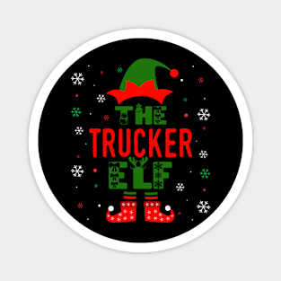 Family Christmas Matching Squad Outfit Elf Funny Trucker Magnet